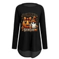 thumbnail image 4 of T-shirt à Manches Longues avec Imprimé Graphique d'Halloween pour Femmes, Confortable, Coupe Ample, Col Rond, Automne Hiver, Décontracté, Quotidien, Basique, Hauts, 4 of 4