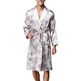 thumbnail image 2 of Mens Bathrobes Men'S Robes Lightweight Bath Robe Mens Bath Thin Design, Tie Up Lightweight Grey Robes For, 2 of 4