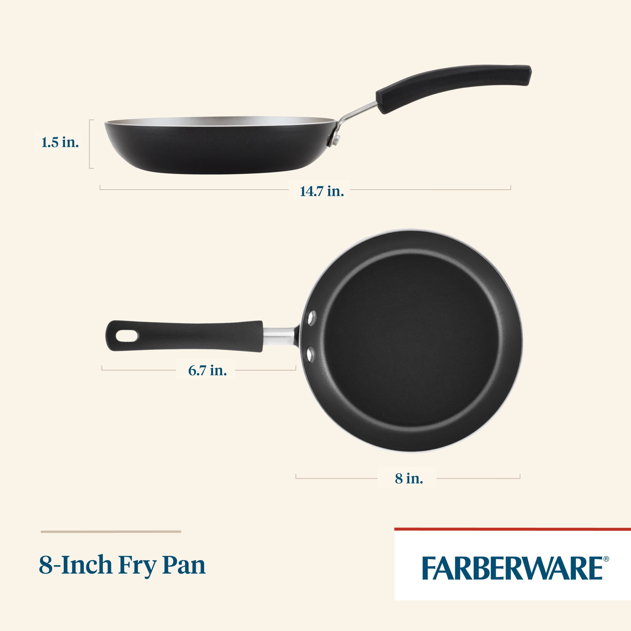 Farberware Reliance 8 Aluminum Nonstick Frying Pan Black : Target