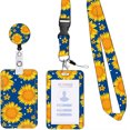 thumbnail image 1 of LCXmlly Card Cover 1 Set ID Badge Holder with Lanyard, Retractable Reel Clip, Convenient Flower Pattern, for Office, 1 of 8