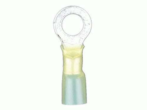 Install Bay HSYRT8 Heat Shrink Yellow Ring Terminal, 12-10 GA, #8, 50 Pack