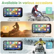 Carpuride Motorcycle CarPlay Screen, Dual 1080P Dash Cameras, IP67 Waterproof, Touch Screen (603D)