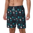 thumbnail image 2 of Uemuo Animal Footprints Pattern Mens Swim Trunks Quick Dry Board Shorts with Mesh Lining, Stretch Beach Shorts Quick Dry No-Chafing Board Shorts-Large, 2 of 9