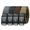 thumbnail image 6 of Men Business Casual Luxury Brand Simple Wild Style Automatic Buckle Waistband Weave Waist Band Canvas Strap Nylon Braided Belt KHAKI, 6 of 8