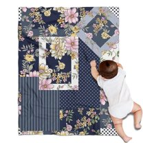 Pioneer Flower Floral Print Pattern Blanket,Comfortable Soft Flannel Throw Blanket,All Season,Warm Lightweight Blankets for Sofa Bed Couch Living Room Chair,30"x40"