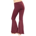 thumbnail image 3 of Stretch Is Comfort Girl's Poly/Spandex Stretch Bell Bottoms Flare Pants Burgundy Large, 3 of 6