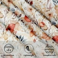 thumbnail image 3 of Fall Flowers Tablecloth Round 60 inch,Orange Autumn Floral Leaves Farmhouse Decorative Table Cloth Washable Wrinkle Resistant for Kitchen Dining Room Party Picnic Harvest Decor, 3 of 6