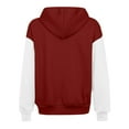 thumbnail image 3 of Htigea Hoodies Coat for Women Full Zip Long Sleeve Sweatshirts Thin Fleece Hooded Pullover Fall Tops Wine M, 3 of 5
