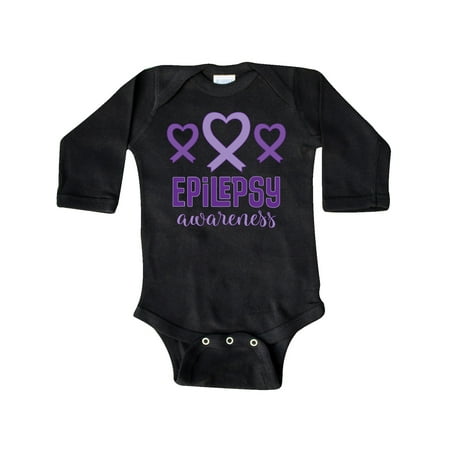 

Inktastic Epilepsy Awareness Month Ribbon Gift Baby Girl Long Sleeve Bodysuit