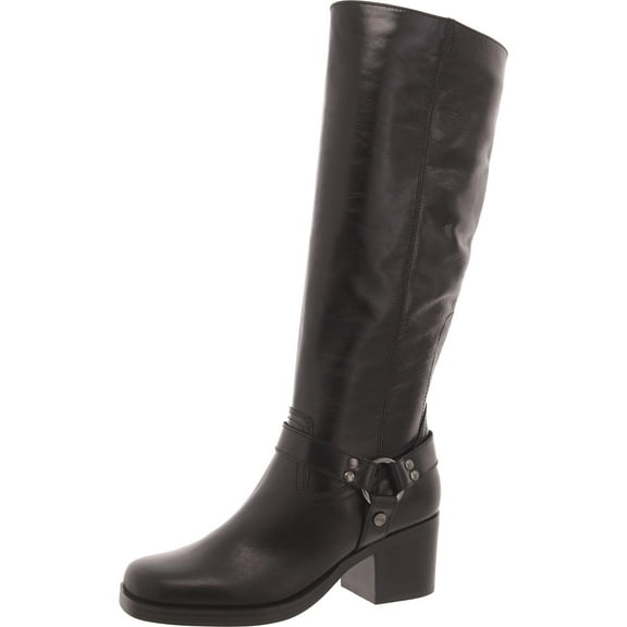 Nine West Womens KOOP Leather Pull On Knee-High Boots