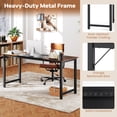 thumbnail image 6 of Giantex 63” Computer Desk, Modern Home Office Desk, Sturdy Metal Frame Writing Desk, Simple Laptop Desk for Office, Dining Room, Simple Installation, 6 of 8