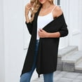 thumbnail image 4 of Gyexs Womens Open Front Knit Cardigan Long Batwing Sleeve Oversized Sweater Boho Pockets Coat (Black, Size L), 4 of 8