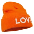 thumbnail image 5 of Love Embroidered Long Beanie - Orange OSFM, 5 of 5