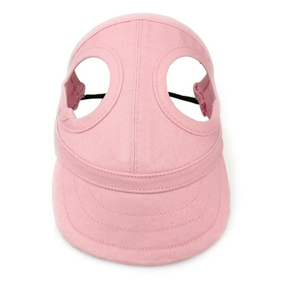 Pet Outdoor Adjustable Costume Hat,Simple Solid Colors Oxford Cloth Sport Baseball Cap Designed Hole for Ears,Pink,XL