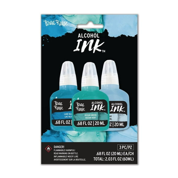 Ensemble d'encre d'alcool Brea Reese: ciel, bleu lac, vert océan