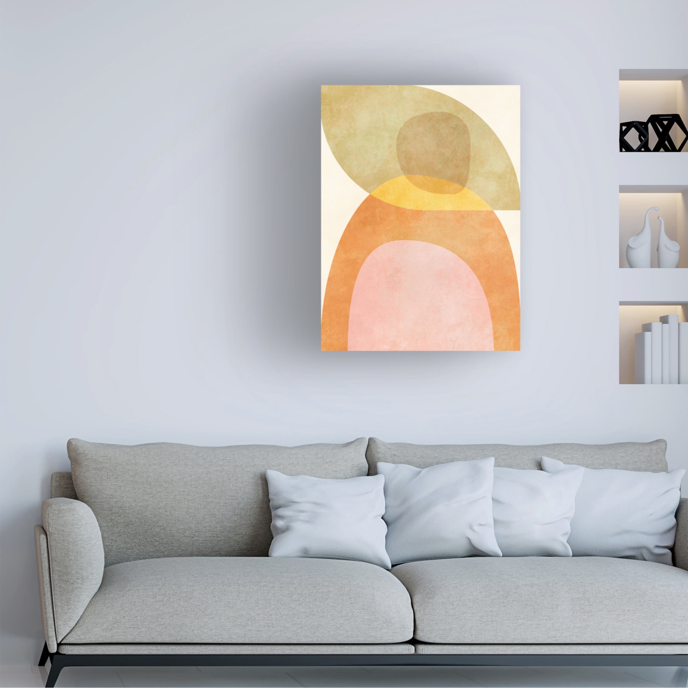 Trademark Fine Art Ana Rut Bre Aqua Shapes 3 Canvas Wall Art
