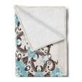 thumbnail image 2 of Brown and Blue Soft Flannel Fleece Blanket, Mandala Inspired Floral Round Antique Ornament Vintage Style, Cozy Plush for Indoor and Outdoor Use, 50" x 70", Brown Umber and Sky Blue, by Ambesonne, 2 of 5