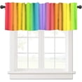 thumbnail image 3 of Rainbow Kitchen Curtains, Windows Valances with Rainbow Color Paint Art Print Living Room Bedroom Kitchen Blackout Curtains Room Darkening Valances Drapes 54x18 Inch, 1 Panel, 3 of 5