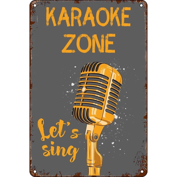 Vintage Karaoke Metal Sign for Home Kitchen Garage Pub Bar Wall Art Decor 8x12 Inch