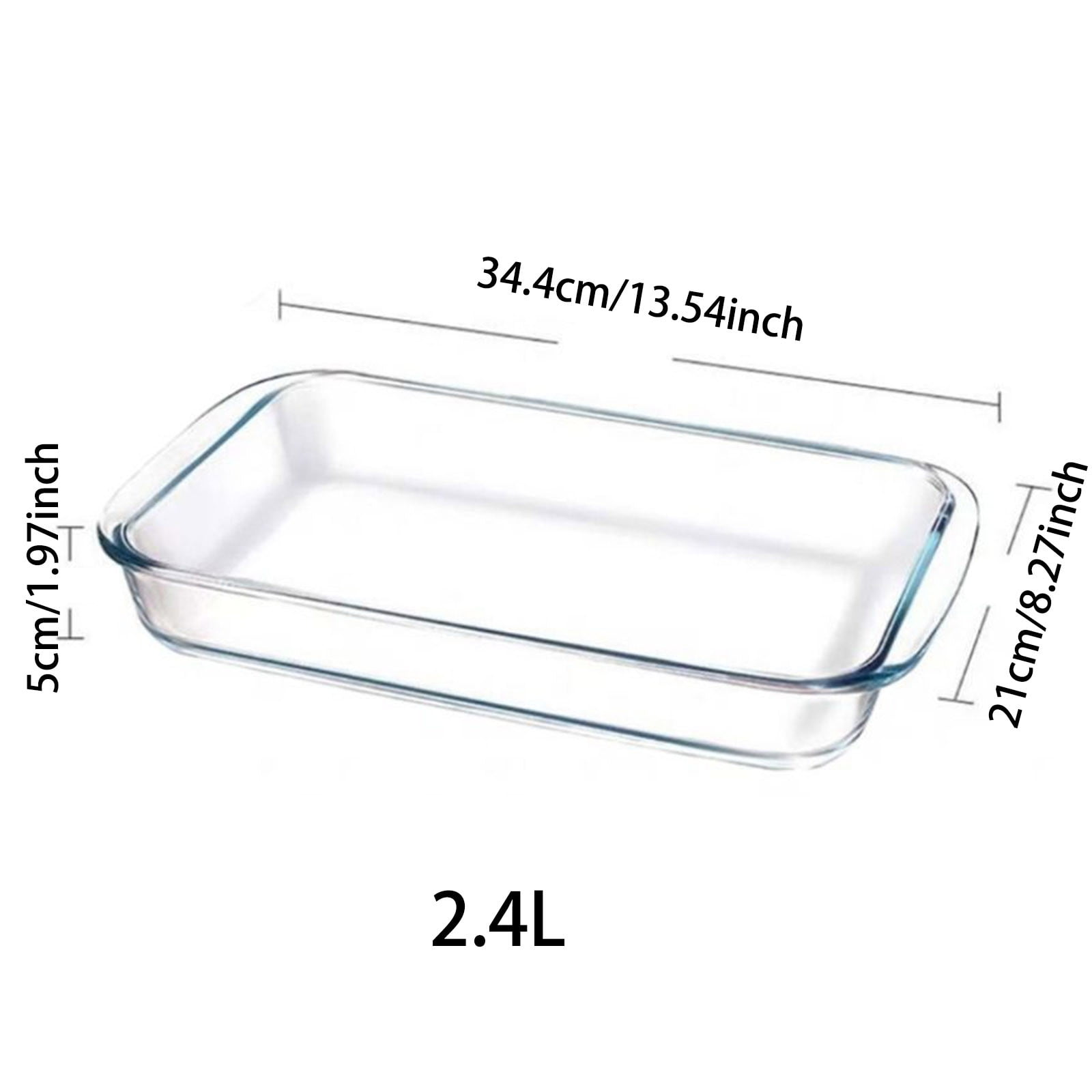 Glass Baking Dish & Oblong Cake Pan for Oven, Tempered Oven Safe Lasagna Pan, Non Stick Cookie Sheet & Roasting Pan Set for Baking, Cooking, and Dishwasher Safe Use 13.54x8.27x1.97IN