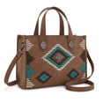thumbnail image 4 of Montana West Women's Aztec Leather Tote Bag Set with Wallet Stylish Handbag for Everyday Use, Brown, 4 of 7