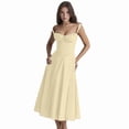 thumbnail image 2 of Women'S Summer Midi Corset Boho Dresses Casual Spaghetti Straps Lace Up Dress Flowy Aline Beach Sundress Yellow S, 2 of 7