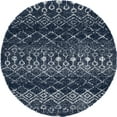 thumbnail image 3 of Wembley Shag Contemporary Shag Thick Navy and White Area Rug, 5' Round, 3 of 5