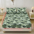 thumbnail image 2 of COEQINE Twin Size 3 Piece Sheet Set, Stay in Place Fade Stain Resistant Cooling Bed Sheets with All Around Elastic Cozy Bedsheet & Pillowcases, Green Camouflage, 2 of 5