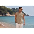 thumbnail image 3 of COOFANDY Mens Henley Ghillie Kilt Pirate Sleeveless Tank Tops Viking Tunic T Shirt, 3 of 6