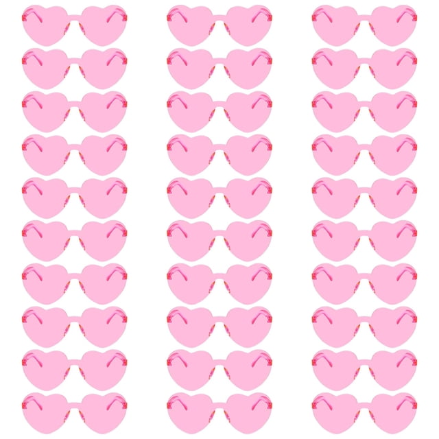 Gafas de Sol Fengek en Forma de Corazón Sin Montura Transparentes Rosa x30