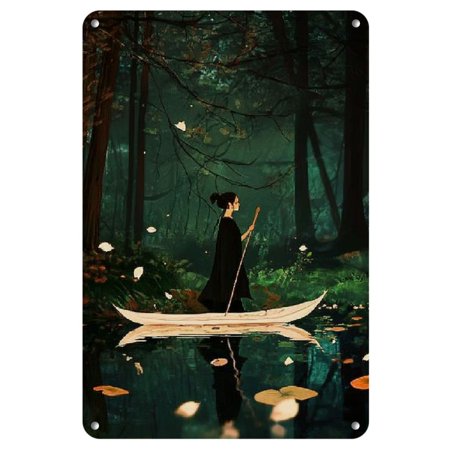 Enchanted Forest Princess Wall Art - Waterproof Iron Print, 8x12 inches, Perfect for Living Room & Bedroom Decor