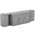 thumbnail image 4 of Queen Size Murphy Bed with Sockets and USB Ports, Space-Saving Wall Bed with Cabinet and Storage Shelves, Wooden Murphy Bed Frame for Bedroom, Apartment, Home Office, Can be Foldable, Gray, 4 of 8