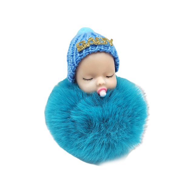 Minnieouse LLavero colgante de muñeco de peluche, llavero artesanal decorativo, mochila, bolso, llavero, bonito soporte artesanal para bolas de Ropa, zapatos y accesorios Miscelánea lago azul
