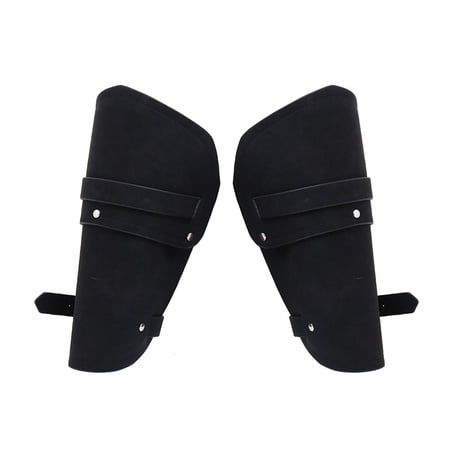 Giaone 1 Pair Adults Faux Arm Guards Retro Wide Bracers Multiple Purposes Universal Buckle Armband