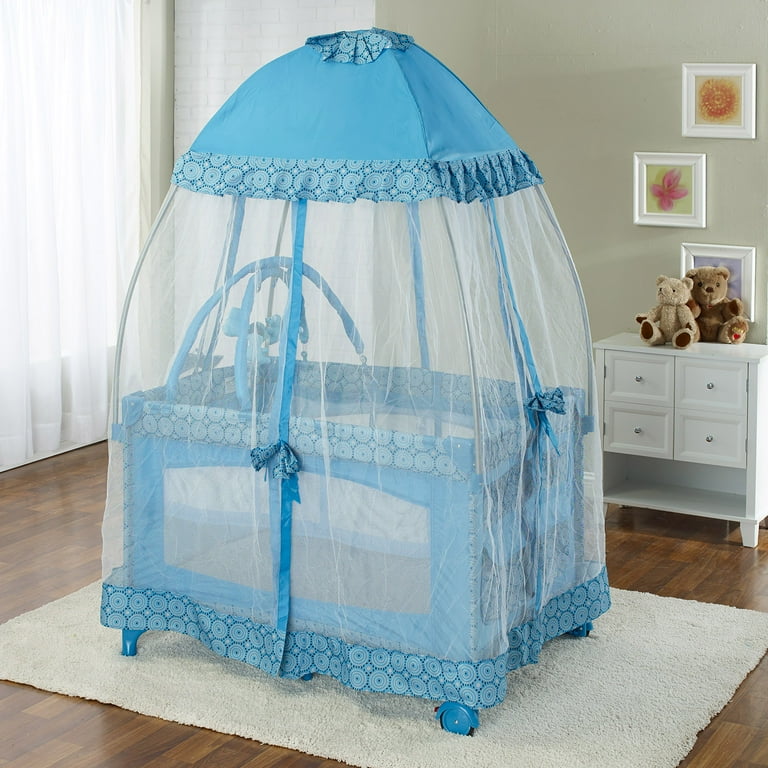 Big oshi playard with mosquito net in pink cheap