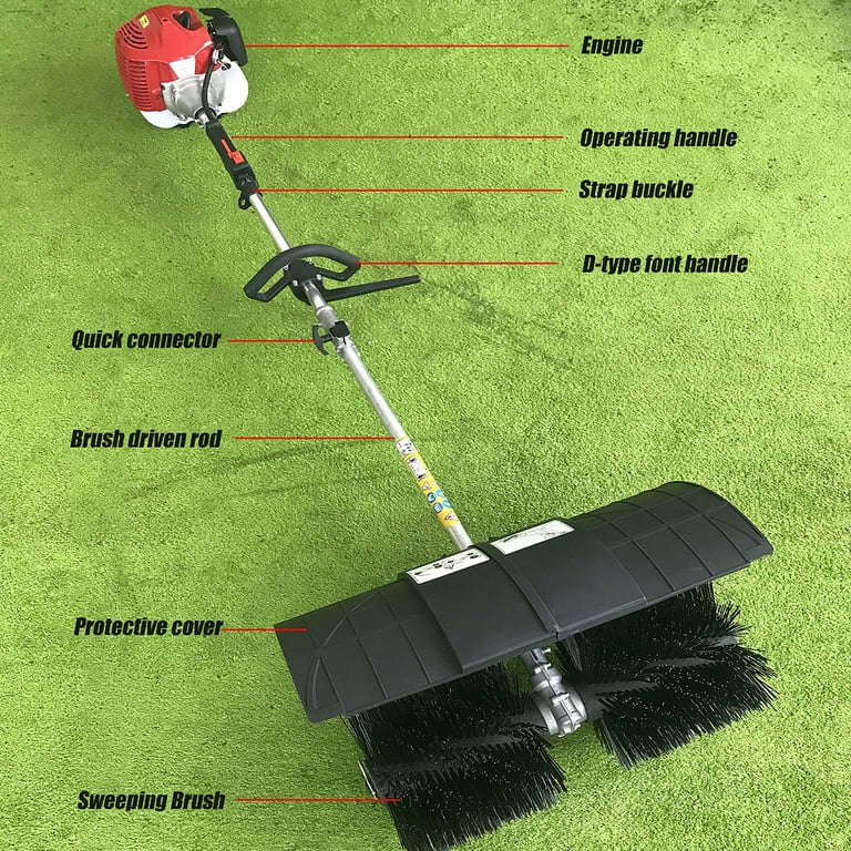 XtremepowerUS 43 cc 24 in. Portable Gas Metal Power Brush Snow Sweeper  82101-H - The Home Depot
