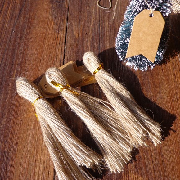 FENGGUIQU 100Ud Cuerda Natural Beige Para Colgar Etiquetas En Envolturas Y Regalos