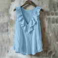 thumbnail image 3 of cocolona Summer Tank Tops for Women Ruffle V Neck Sleeveless Shirts Trendy Casual Solid Color Blouses, 3 of 5