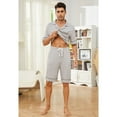 thumbnail image 4 of U2SKIIN Mens Pajama Set, Lightweight Button-up Short Pajama Set for Men(Light Grey, S), 4 of 5