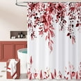 thumbnail image 3 of Burgundy Eucalyptus Leaves Shower Curtain, Red and Gold Watercolor Leaves Botanical Plants Bathroom Curtain Waterproof Fabric Machine Washable with Hooks, 72" Wx72 L, 3 of 6
