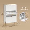 thumbnail image 3 of HOMCOM Armoire à Chaussures avec 3 Tiroirs Basculants, Armoire de Rangement à Chaussures Mince, Blanc, 3 of 10