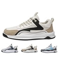 thumbnail image 6 of XIMIN Men's Suede Leather Platform Lace-Up Low Top Colorful Block Sneakers Non Slip Fashion Comfortable Lightweight Street Style Walking Workout Sport Work Tennis Shoes, 6 of 8