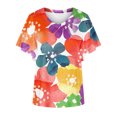 thumbnail image 4 of Camiseta de manga corta suelta con cuello en V y estampado informal a la moda de verano para mujer Pompotops hkajfhjk471305, 4 of 5