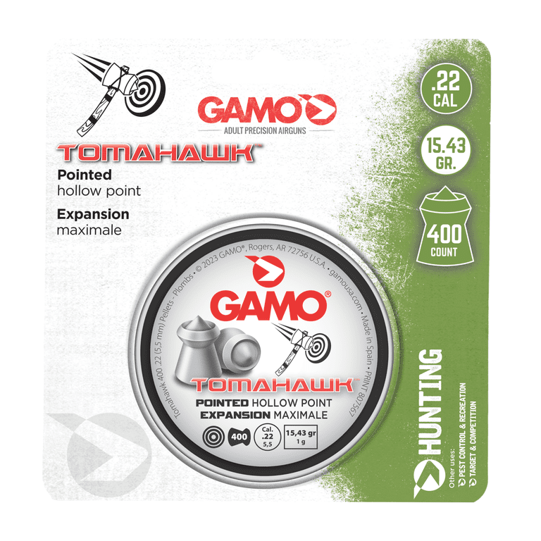 GAMO Tomahawk Pointed HP .22 400 Count (15.43 gr), 6322545CP54