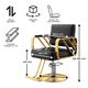 thumbnail image 2 of Sillon Silla Barberia Estetica 360° Moderna Tipo De Respaldo Fijo Negro Y Dorado, 2 of 8