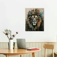 thumbnail image 3 of Acheng Lion King With Crown Wall Art, Lion Black Gold Abstract Extra Large Canvas Print, Game Room, Man Cave Wall Decor Ready To Hang, Nature Wall Art, Wall Art pattern3, 3 of 5