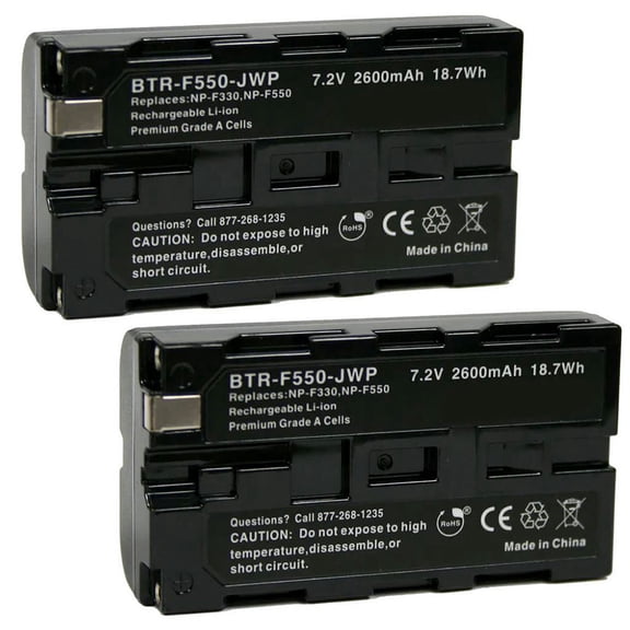 Replacement for Sony NP-F330 Battery (2-Pack, 2600mAh, L-Series)