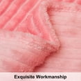 thumbnail image 4 of Ultra Soft Fuzzy Plush Toddler Bed Blanket, Warm and Lightweight Fleece Stripes Crib Throw Blanket, 30" x 40", Pink, 4 of 5