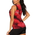 thumbnail image 3 of Fotbe Strawberry Red Blusas Sin Mangas para Mujer – Estilo Casual, Corte Suelto, Slim-Fit, Cuello Redondo Deportivo, Tops de Verano para Gimnasio y Yoga-Large, 3 of 7