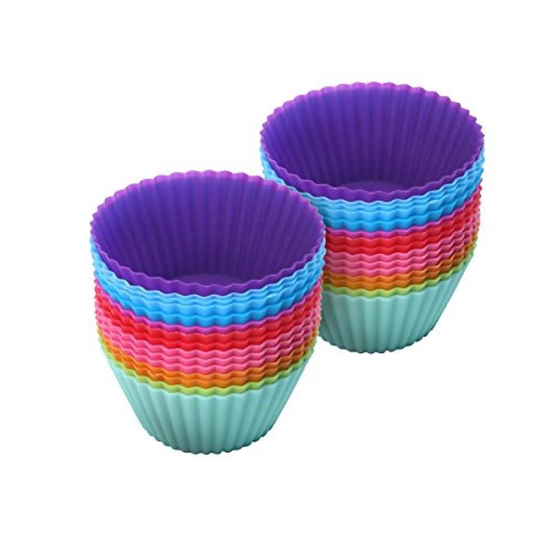 Ehdching 24 Pack Silicone Reusable Baking Cups